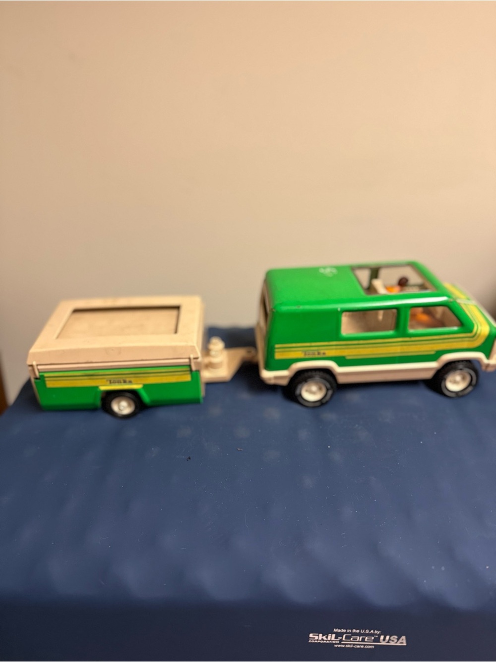 Green Toy Camper Van and Trailer Playset - Kids Toys